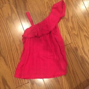 Pink off shoulder shirt with lace